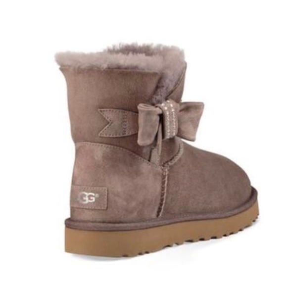 UGG Jackee Knot Sparkle Boots Stormy Grey - Picture 3 of 16